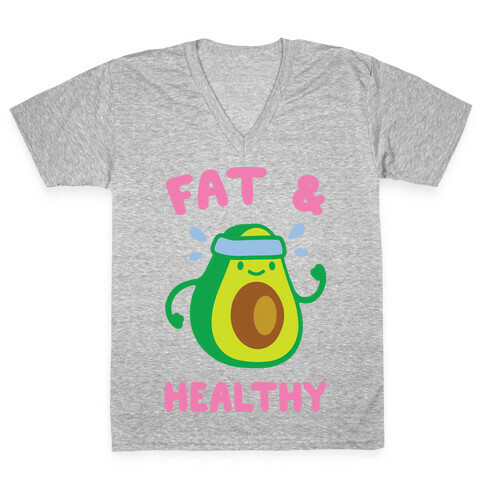 Fat And Healthy V-Neck Tee Shirt