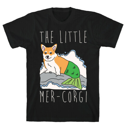 The Little Mer-Corgi Parody White Print T-Shirt