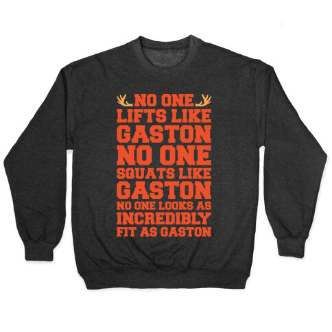 No One Lifts Like Gaston Parody White Print Pullover