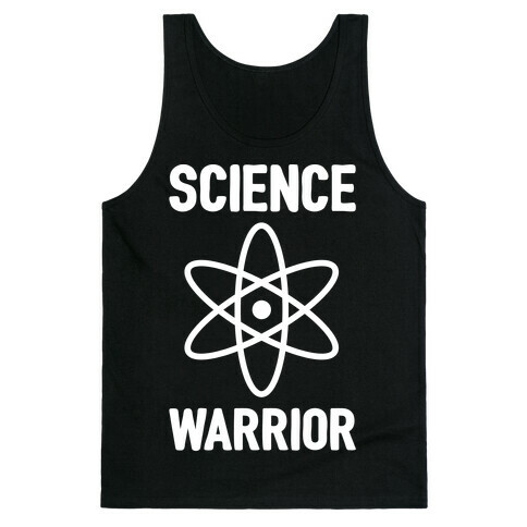 Science Warrior White Print Tank Top