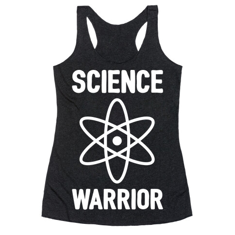 Science Warrior White Print Racerback Tank Top