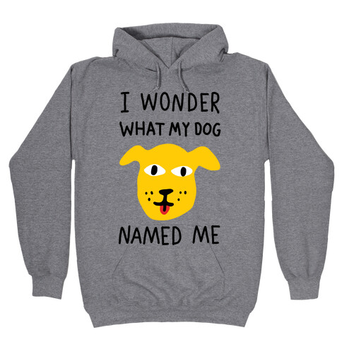 I Wonder What My Dog Named Me Hooded Sweatshirt