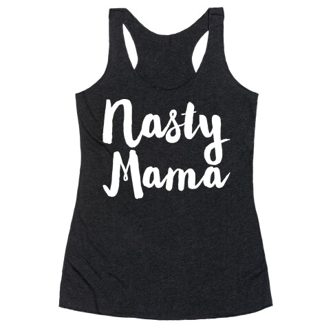 Nasty Mama White Print Racerback Tank Top