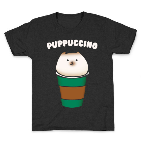 Puppuccino Parody White Print Kids T-Shirt