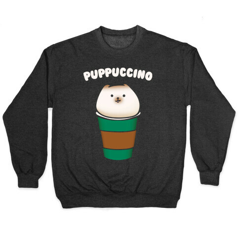Puppuccino Parody White Print Pullover