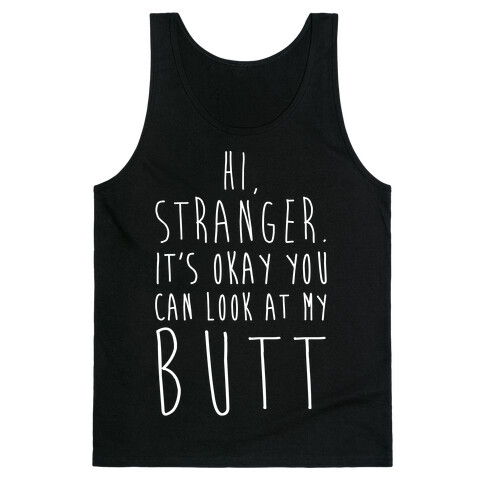 Hi Stranger White Print Tank Top