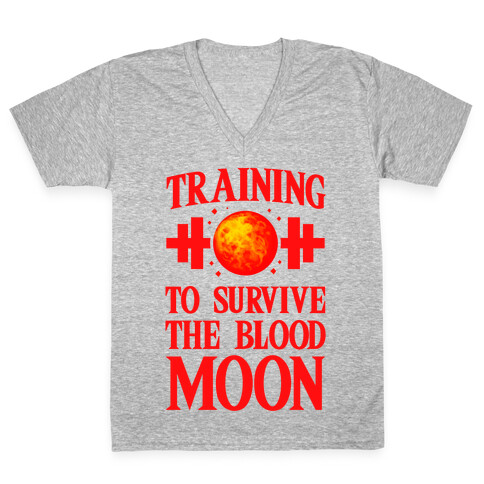 Training to Survive the Blood Moon V-Neck Tee Shirt