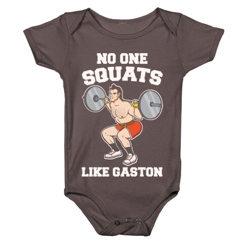 No One Squats Like Gaston Parody White Print Baby One-Piece