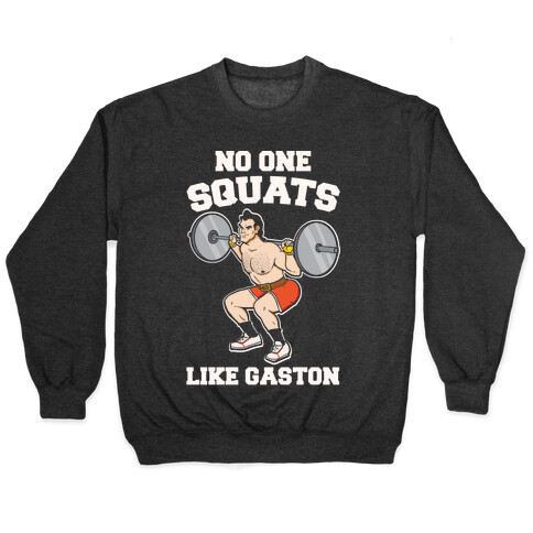 No One Squats Like Gaston Parody White Print Pullover