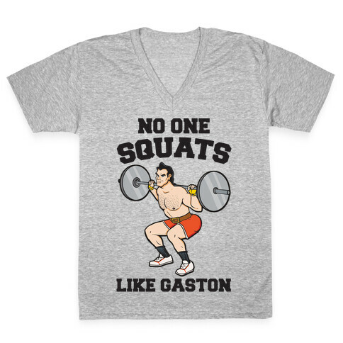 No One Squats Like Gaston Parody V-Neck Tee Shirt