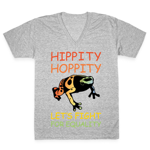 Hippity Hoppity Let's Fight For Equality V-Neck Tee Shirt