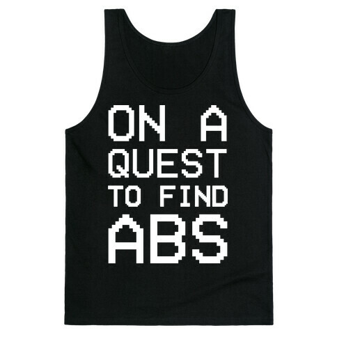 On A Quest To Find Abs White Print Tank Top