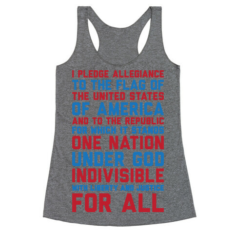 Pledge Of Allegiance  Racerback Tank Top