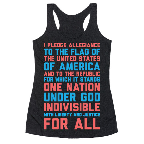 Pledge Of Allegiance  Racerback Tank Top