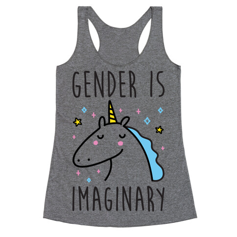 Gender Is Imaginary Unicorn Racerback Tank Top