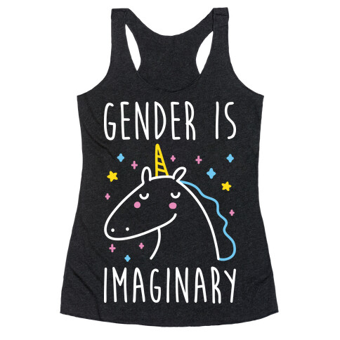 Gender Is Imaginary Unicorn Racerback Tank Top