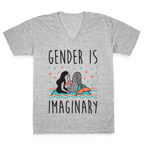 Gender Is Imaginary Mermaid V-Neck Tee Shirt