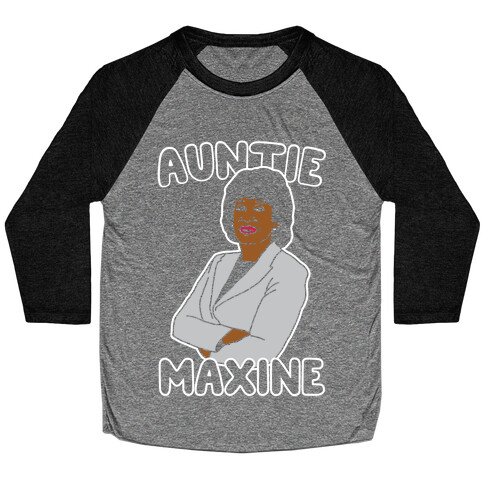Auntie Maxine White Print Baseball Tee