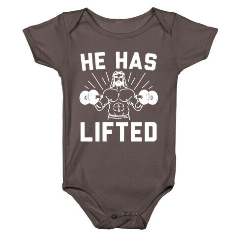 He Has Lifted White Print Baby One-Piece