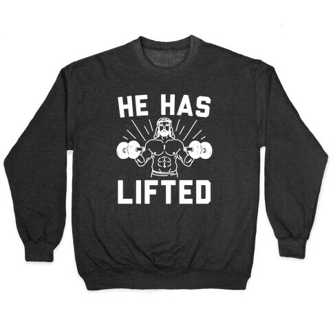 He Has Lifted White Print Pullover
