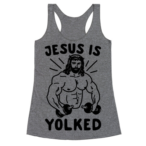 Jesus Is Yolked  Racerback Tank Top