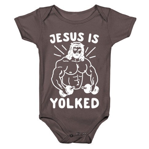Jesus is Yolked White Print Baby One-Piece