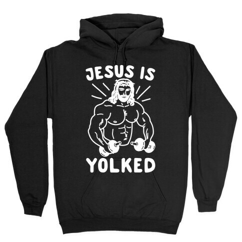 Jesus is Yolked White Print Hooded Sweatshirt