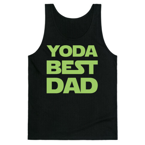Yoda Best Dad Parody White Print Tank Top