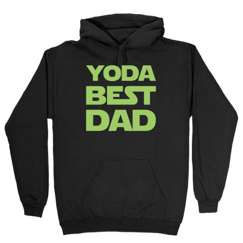 Yoda Best Dad Parody White Print Hooded Sweatshirt