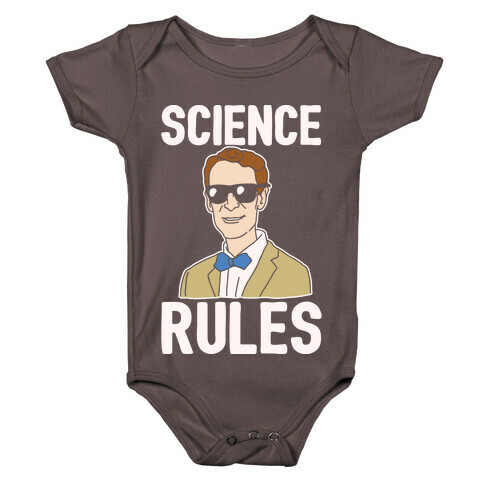 Science Rules White Print Baby One-Piece