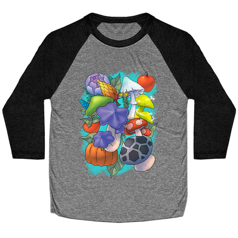 Hylian Shrooms and Veggies Baseball Tee