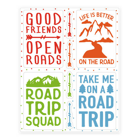 Road Trip Sticker Sheet Stickers and Decal Sheet