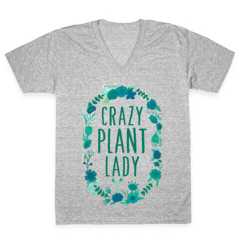 Crazy Plant Lady V-Neck Tee Shirt