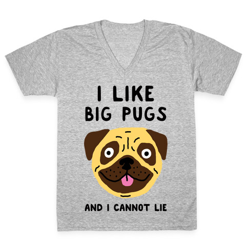 I Like Big Pugs And I Cannot Lie V-Neck Tee Shirt