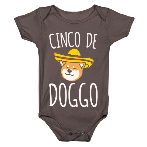 Cinco De Doggo White Print Baby One-Piece