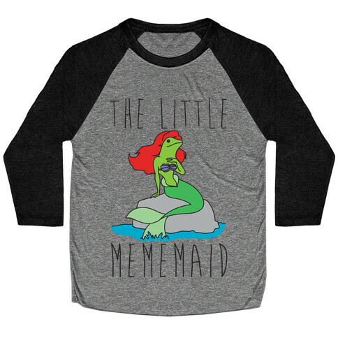 The Little Mememaid Parody Baseball Tee