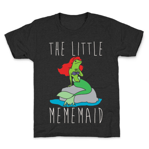 The Little Mememaid Parody White Print Kids T-Shirt