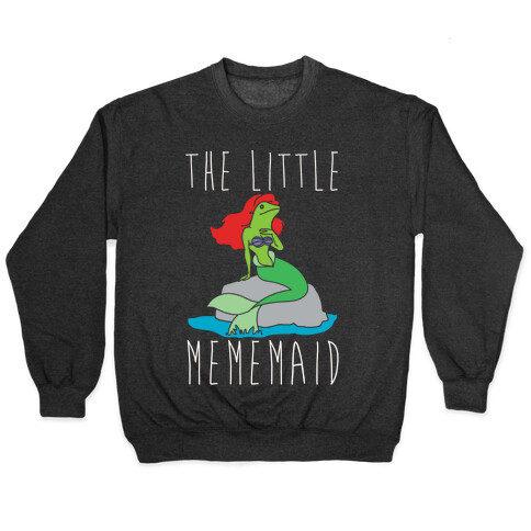 The Little Mememaid Parody White Print Pullover