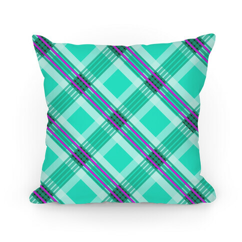 Minty Green Plaid Pillow Pillow