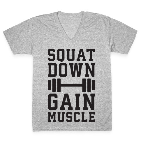 Squat Down Gain Muscle V-Neck Tee Shirt