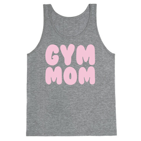 Gym Mom White Print Tank Top