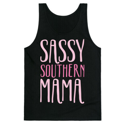 Sassy Southern Mama White Print Tank Top
