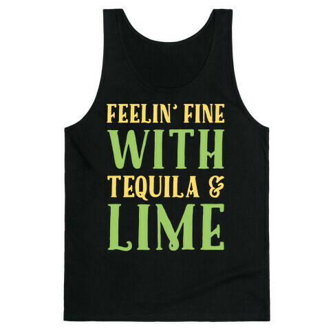 Feelin' Fine With Tequila & Lime White Print Tank Top