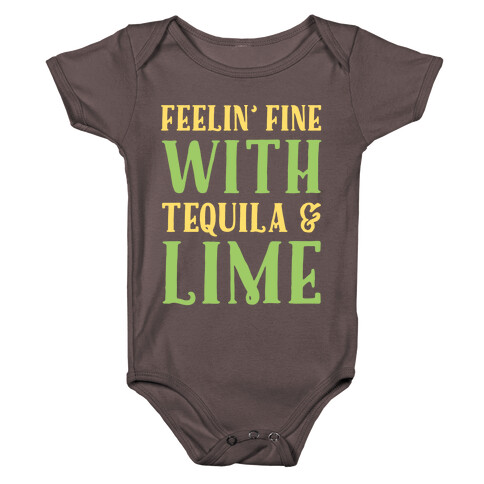 Feelin' Fine With Tequila & Lime White Print Baby One-Piece
