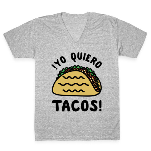 Yo Quiro Tacos V-Neck Tee Shirt