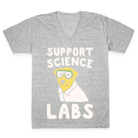 Support Science Labs White Print V-Neck Tee Shirt