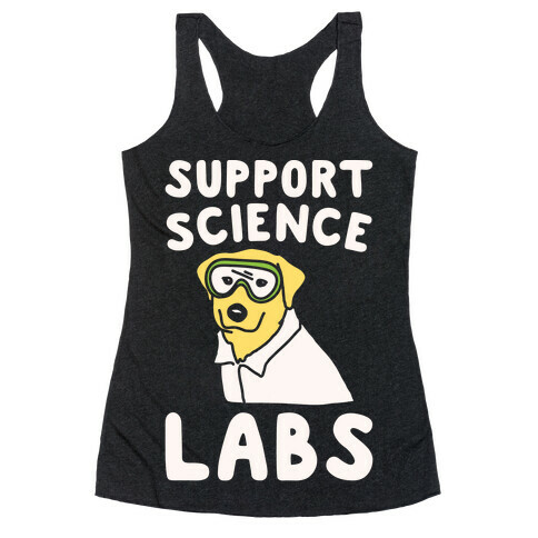 Support Science Labs White Print Racerback Tank Top