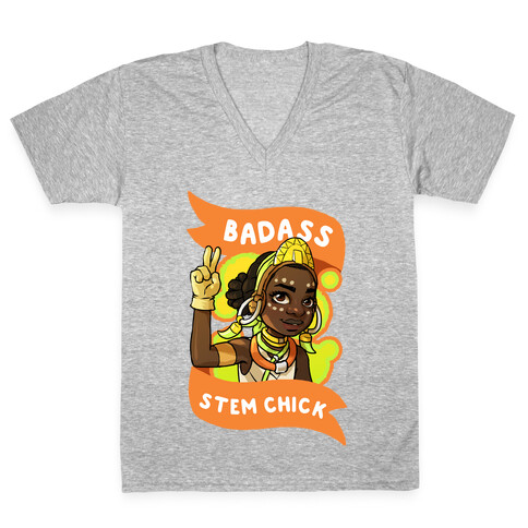 Badass STEM Chick V-Neck Tee Shirt