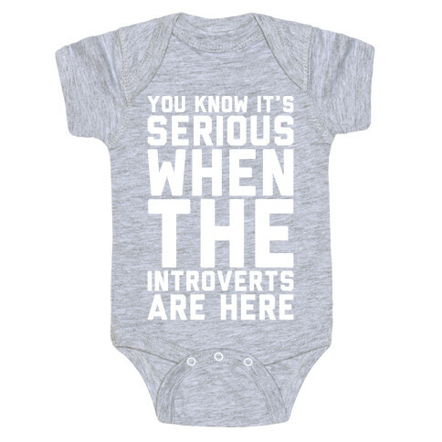 Introvert Protest White Print Baby One-Piece