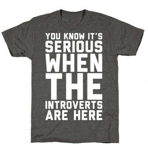 Introvert Protest White Print T-Shirt